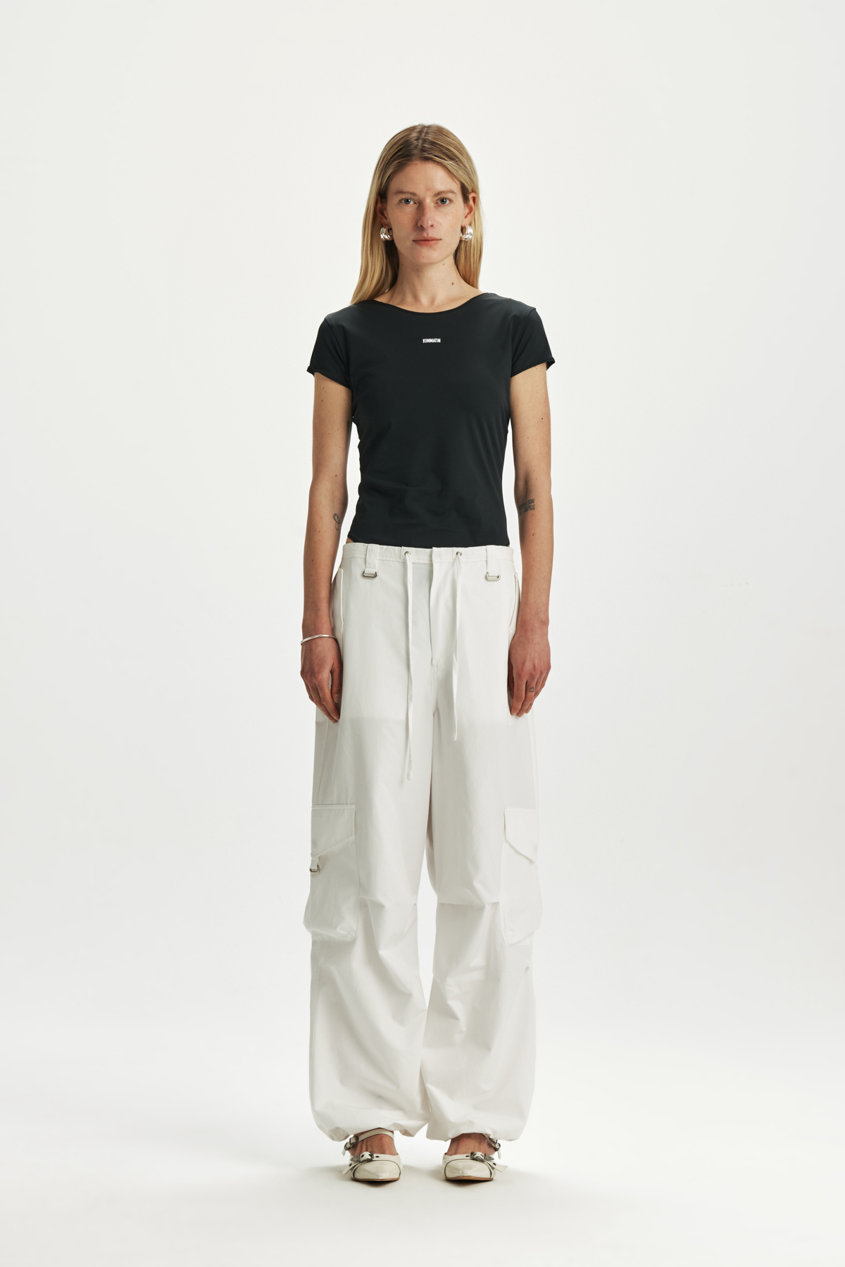 PARACHUTE CARGO PANTS IN WHITE