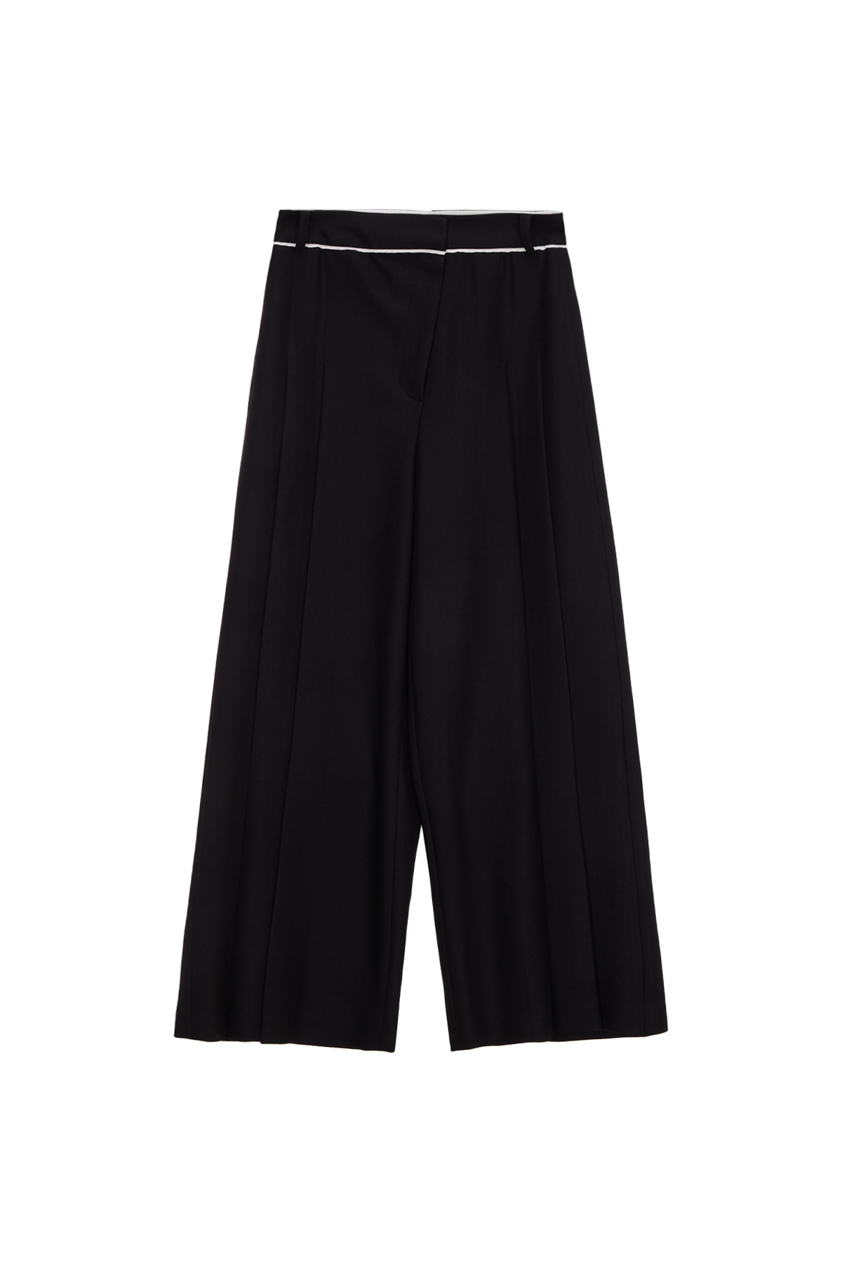 TWO TUCK CURTAIN TROUSER IN BLACK