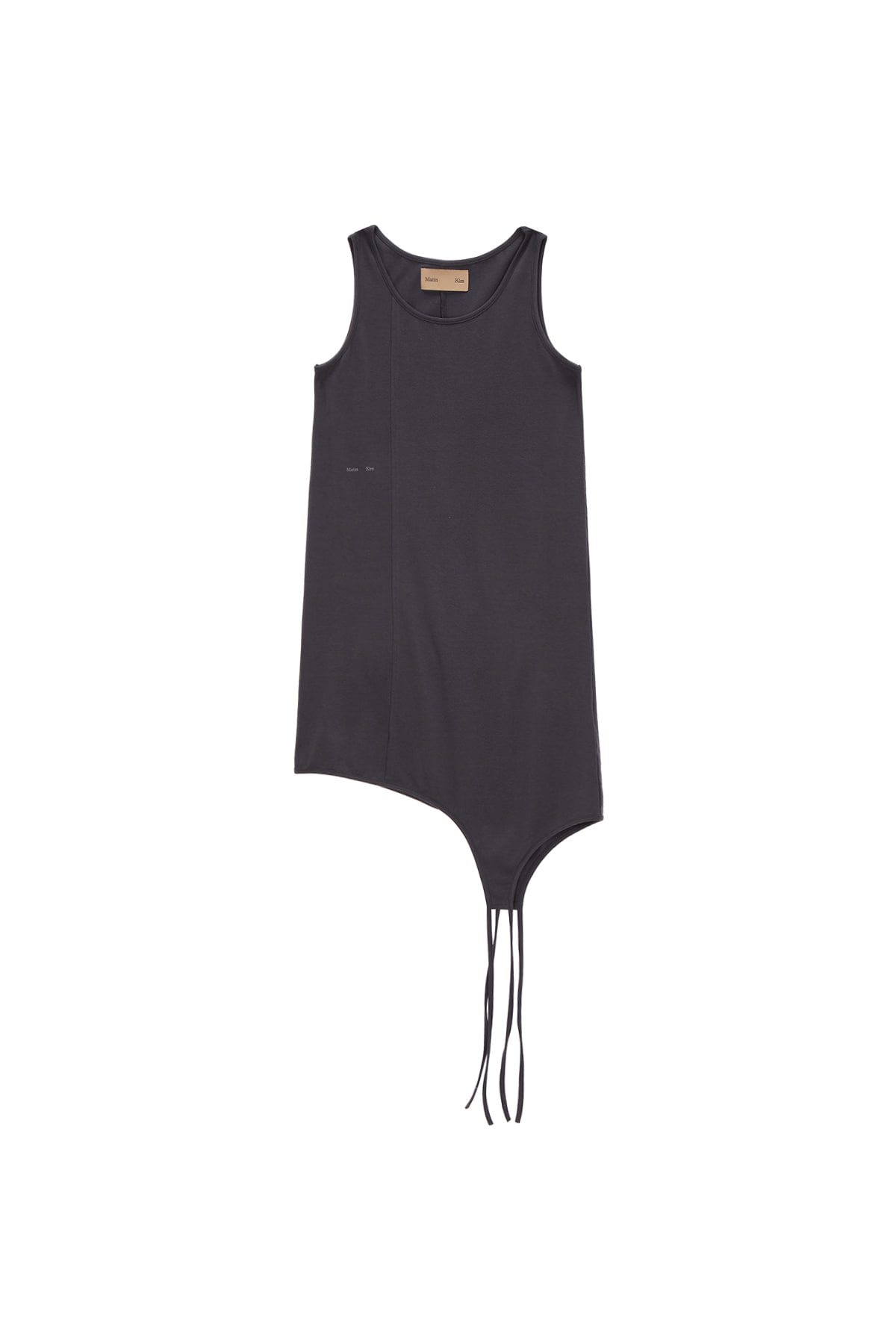 SLEEVELESS TAIL ONE PIECE IN CHARCOAL