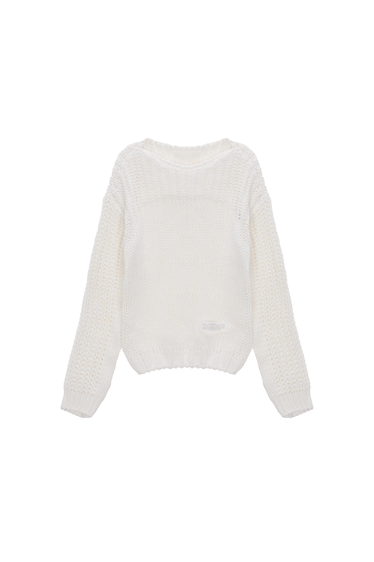 BRAID TEXTURE KNIT PULLOVER IN WHITE