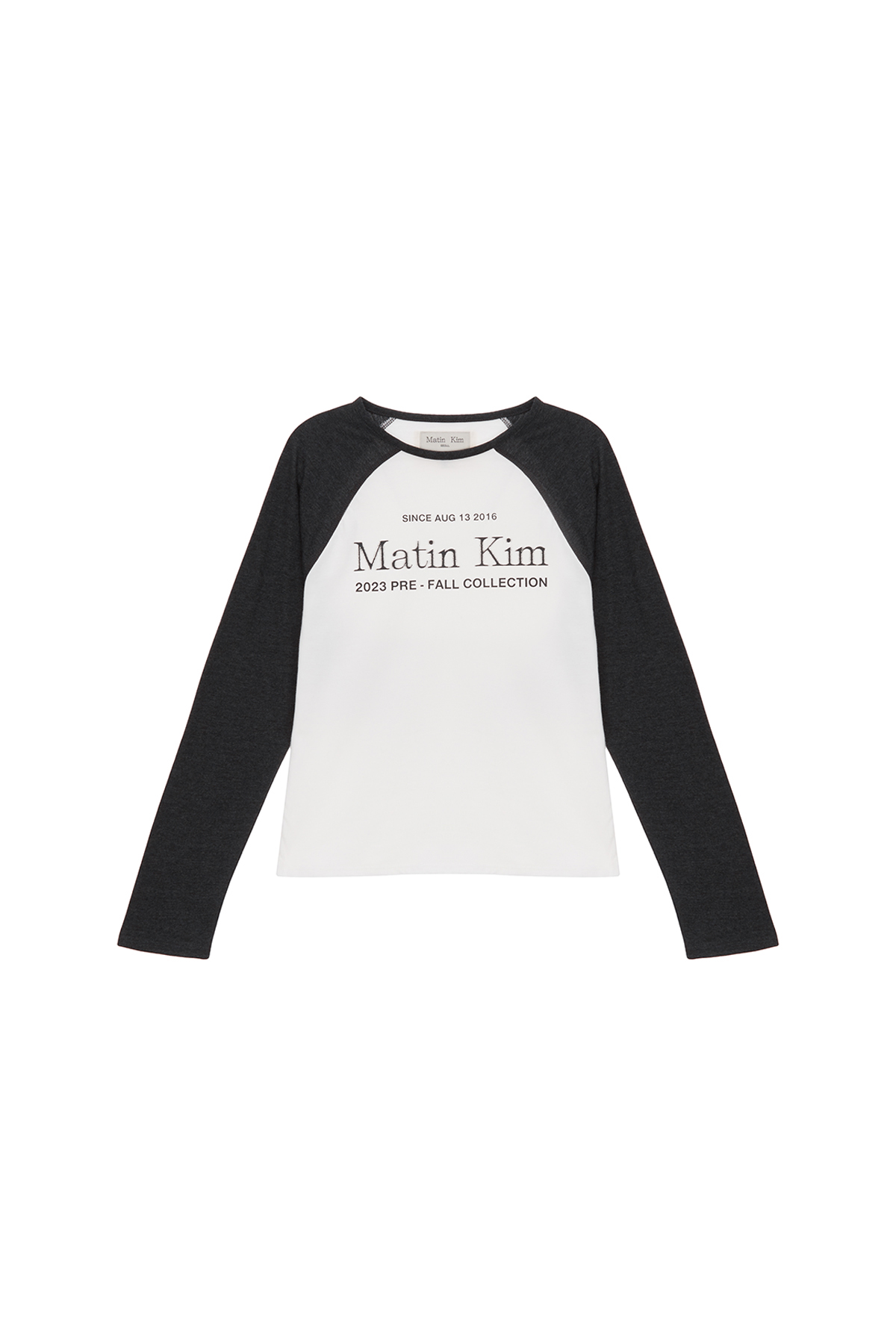 MATIN LETTERING RAGLAN TOP IN CHARCOAL