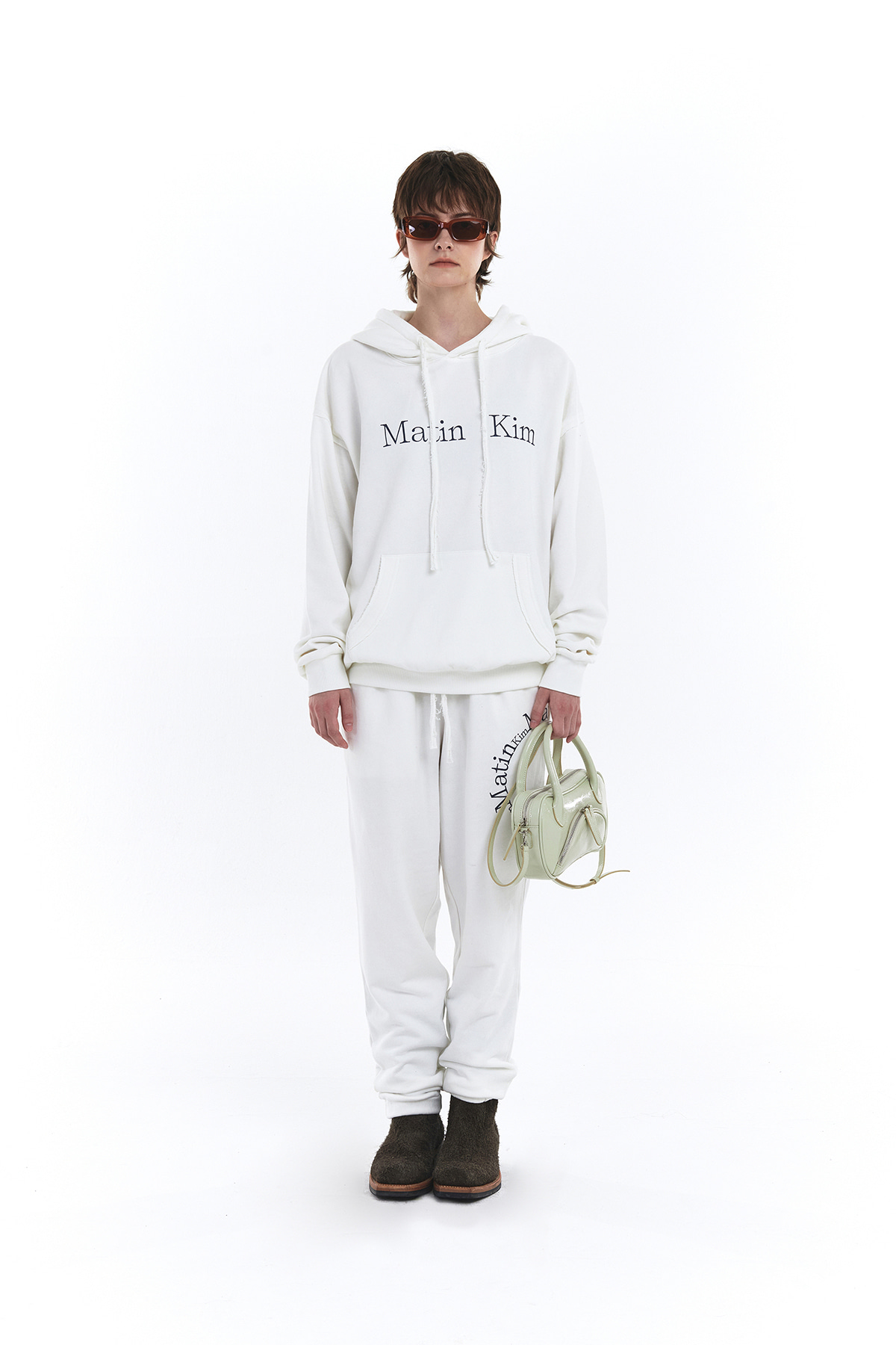 MATIN SOLID LOGO JOGGER PANTS IN WHITE