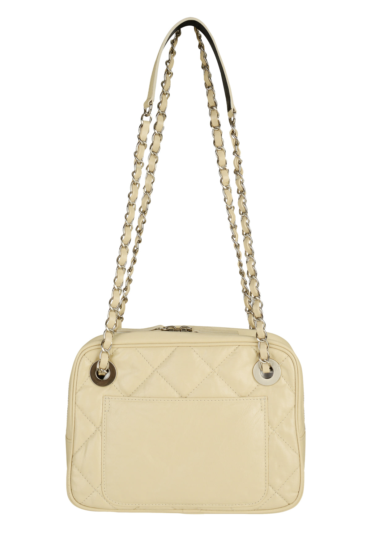STUD MIDDLE QUILTING BAG IN IVORY