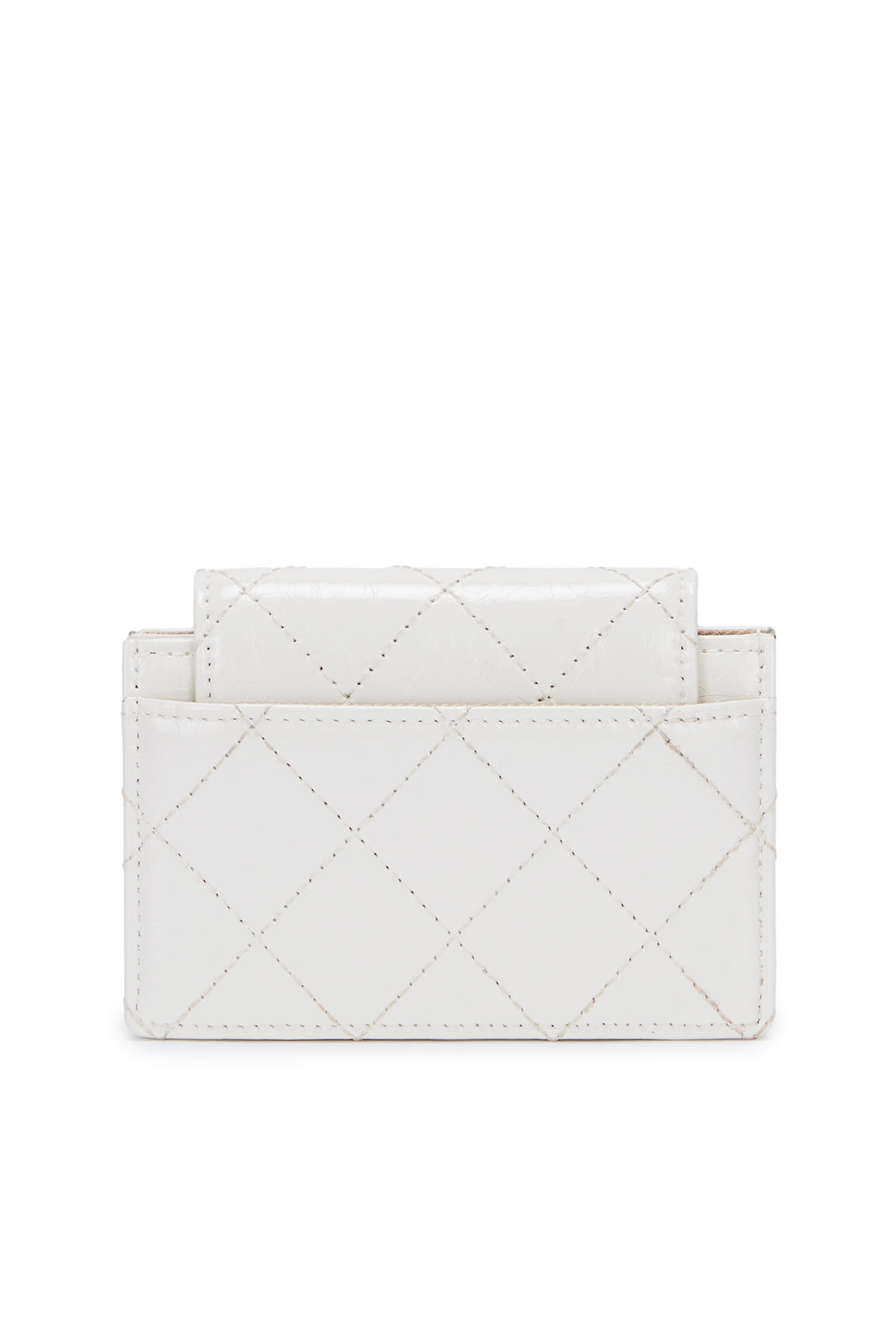 QUILTING ACCORDION WALLET IN WHITE