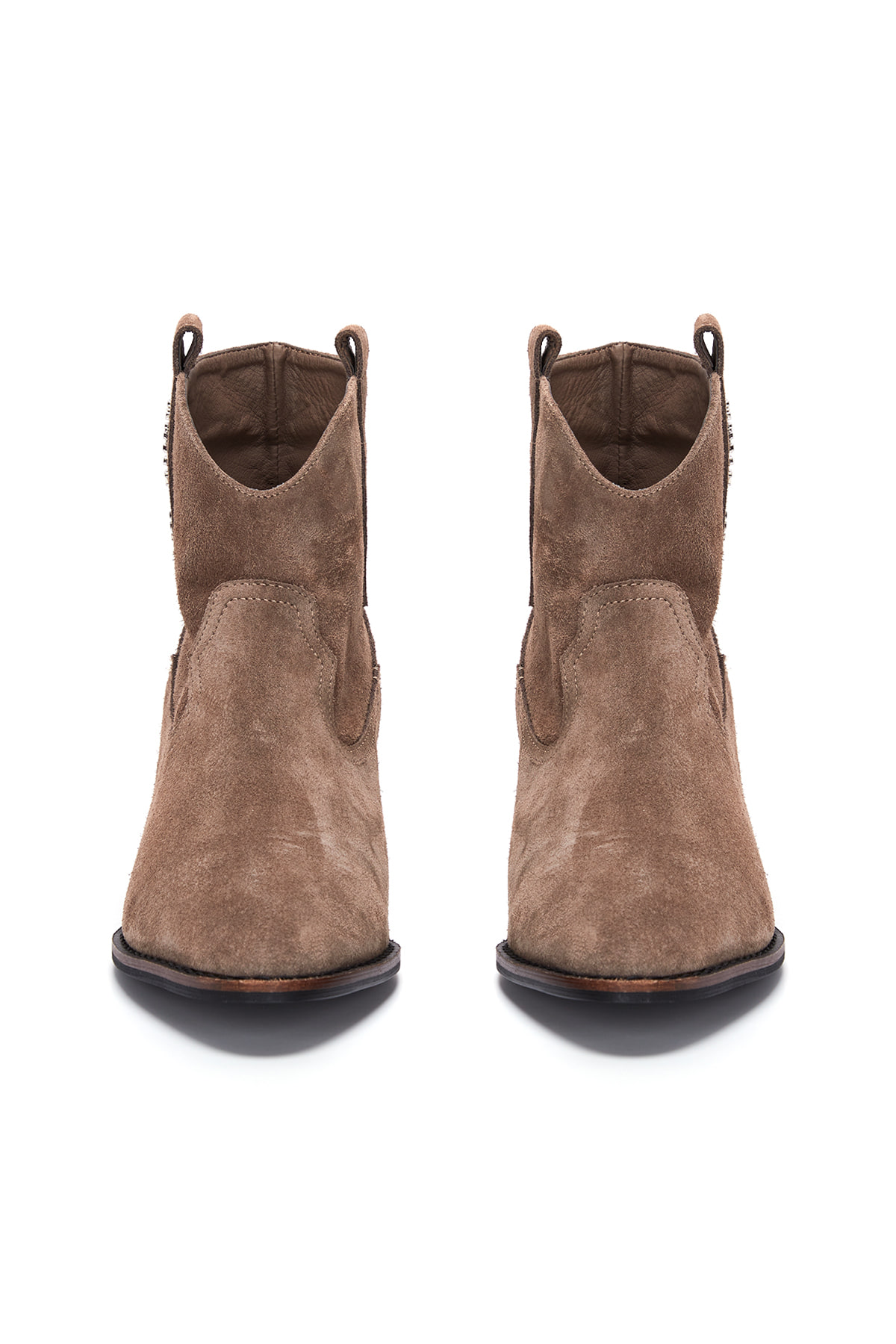 WESTERN ANKLE BOOTS IN KHAKI BROWN