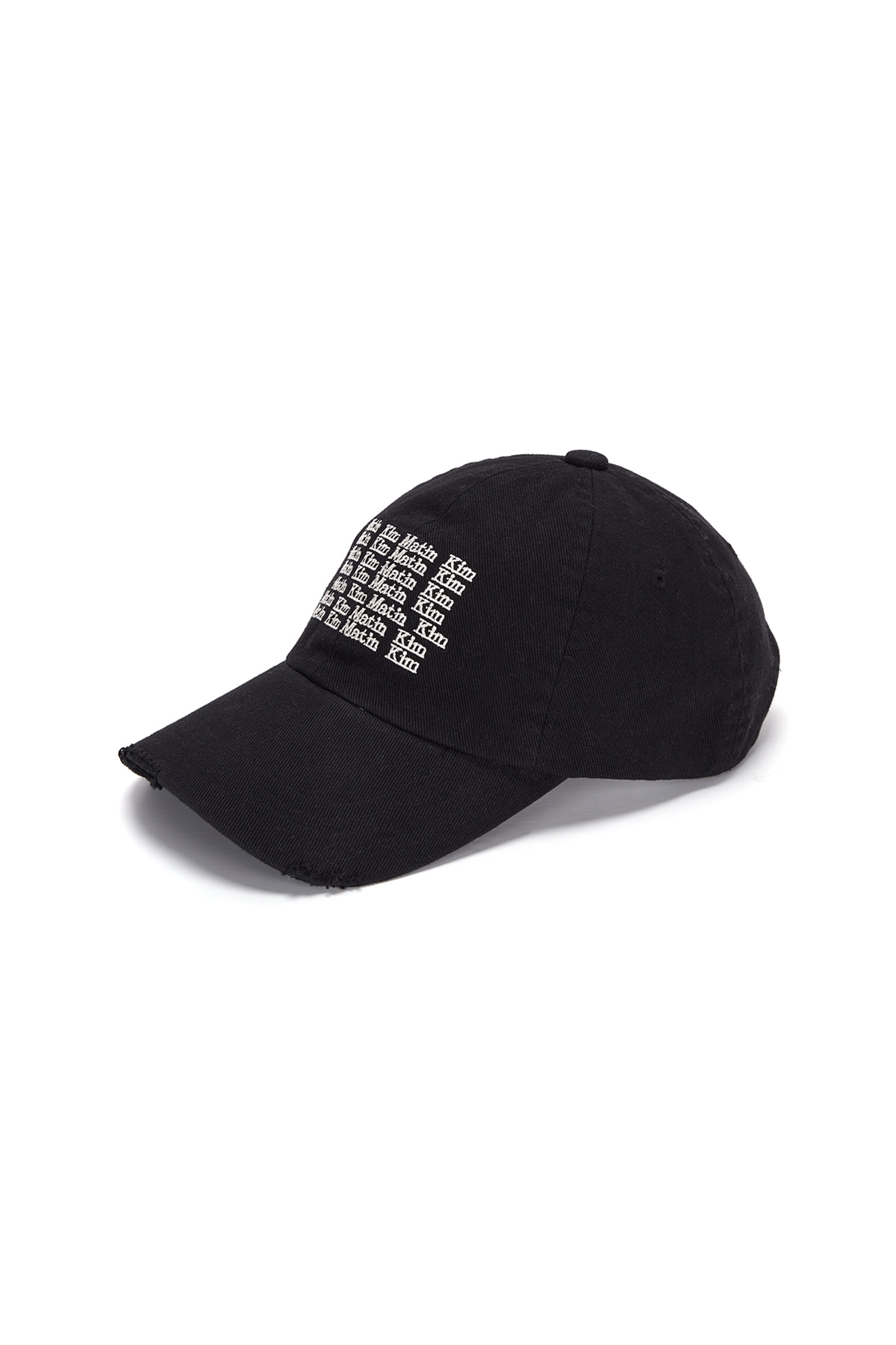 LETTERING WASHED BALL CAP IN BLACK