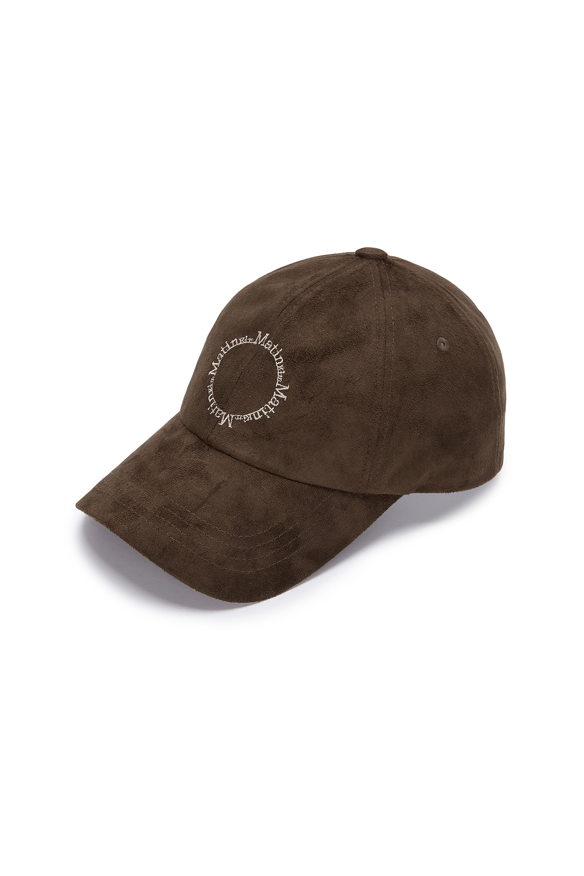 CIRCLE LOGO SUEDE BALL CAP IN BROWN
