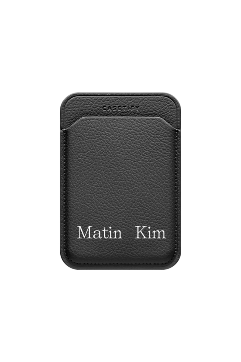MATIN KIM BASIC LOGO MAGSAFE WALLET IN BLACK