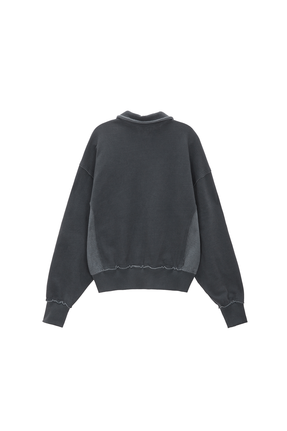CUT OUT PIGMENT PIQUE SWEATSHIRT FOR WOMEN IN GREY